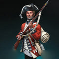 1/12, Private, 8th Regiment of Foot Les Cèdres, 1776, Resin Model figure Bust, GK, Unassembled and unpainted kit
