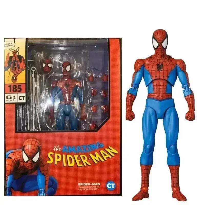 CT Mafex 185and143 Spiderman Action Figures Toys High Quality Spider Man Movable Statues Model Doll Collectible Ornaments Gifts