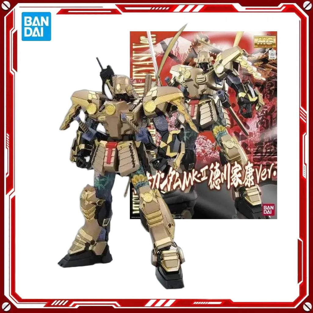 Genuine Bandai Original Figure Model Kits MG 1/100 MUSHA GUNDAM Tokugawa Ieyasu Ver. MK-II Anime Figures Action Model Toys Gifts