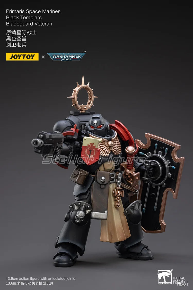 【SF】JOYTOY 1/18 Action Figure Primaris Space Marines Black Templars Bladeguard Veteran Model Toys Gifts Collection Ornaments