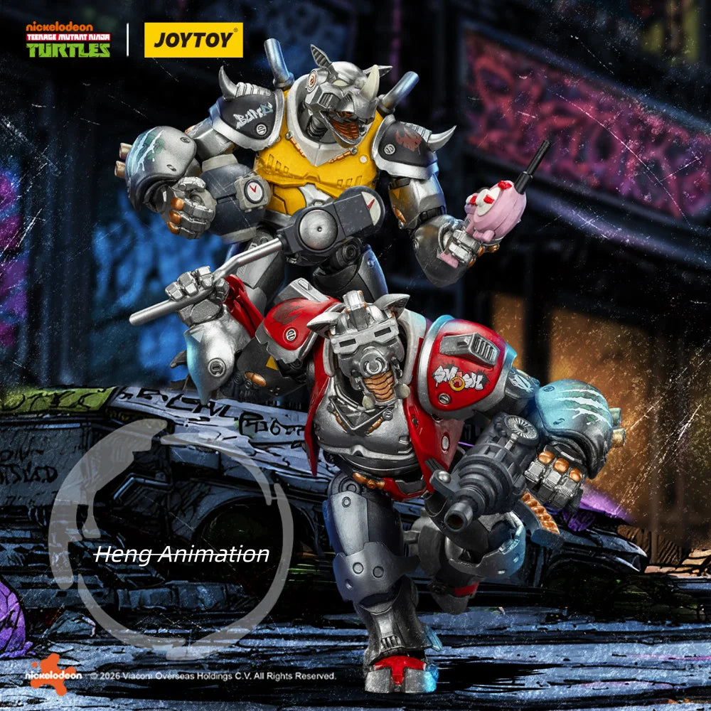 Spot goods TOYJOY 1/18 TMNT Ninja Turtles, Steel Bullhead, Pigface, "Long Live Rock 'n' Roll" Articulated Action Figures