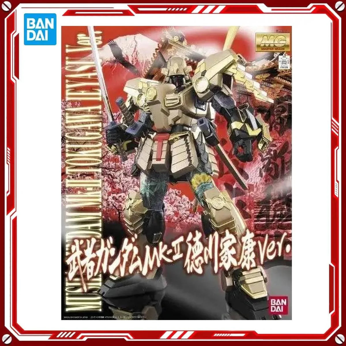 Genuine Bandai Original Figure Model Kits MG 1/100 MUSHA GUNDAM Tokugawa Ieyasu Ver. MK-II Anime Figures Action Model Toys Gifts