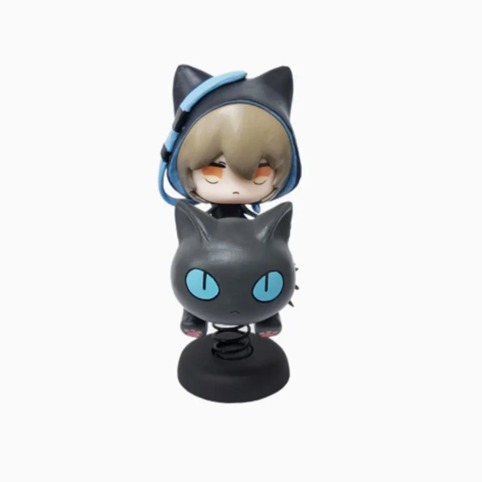 10cm Arknights Phantom Lucian Black Cat Shake Figure Figurine Doll Toy creative personalized statue model ornament GIFT