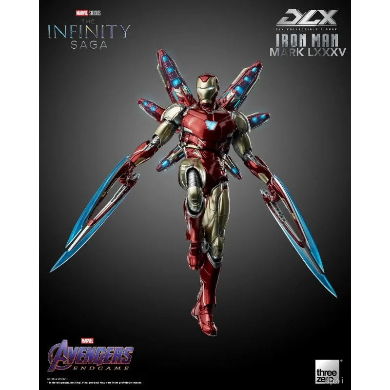 Original Threezero MARVEL 3Z0250 DLX Marvel Studios: The Infinity Saga Iron Man Mark 85 Anime Figure Model Toys Collection