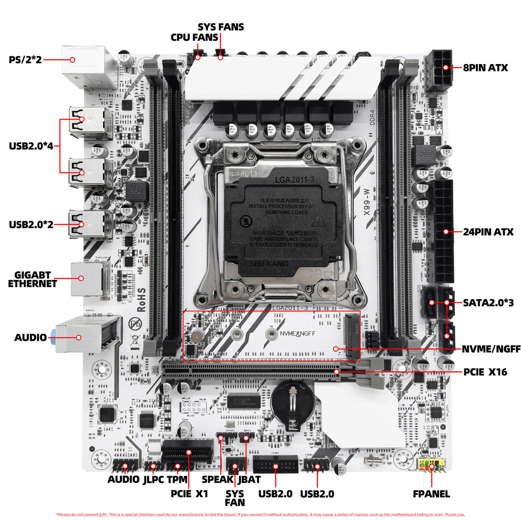 ZSUS X99 Motherboard Set Kit With LGA2011-3 Xeon E5 2670 V3 CPU DDR4 16GB (1*16GB) 2133MHZ RAM Memory NVME M.2 SATA