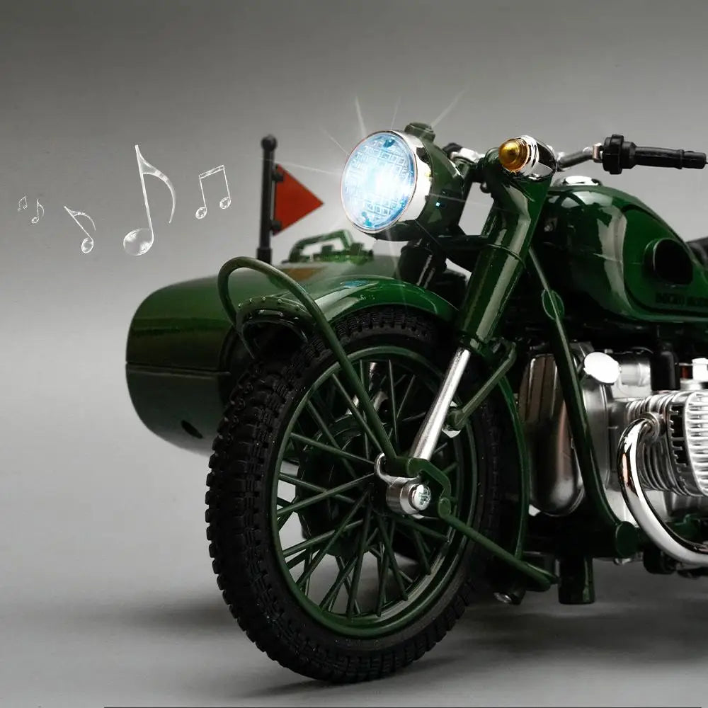 1:10 Ural M72 USSR Sidecar Motorcycle Alloy Metal Diecast Model Motorcycle Auto Sales Store Front Desk Display Decorations Gifts
