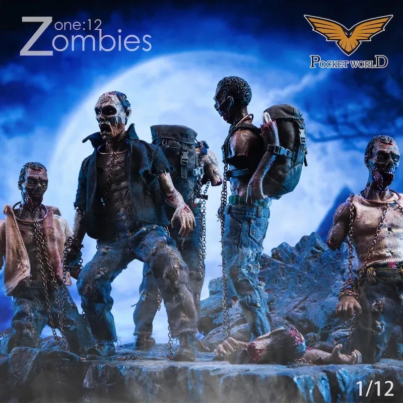 In Stock POCKET WORLD Original 1/12 Zombie Zombie Mobile Doll Model Handmade Toy Gift Collection