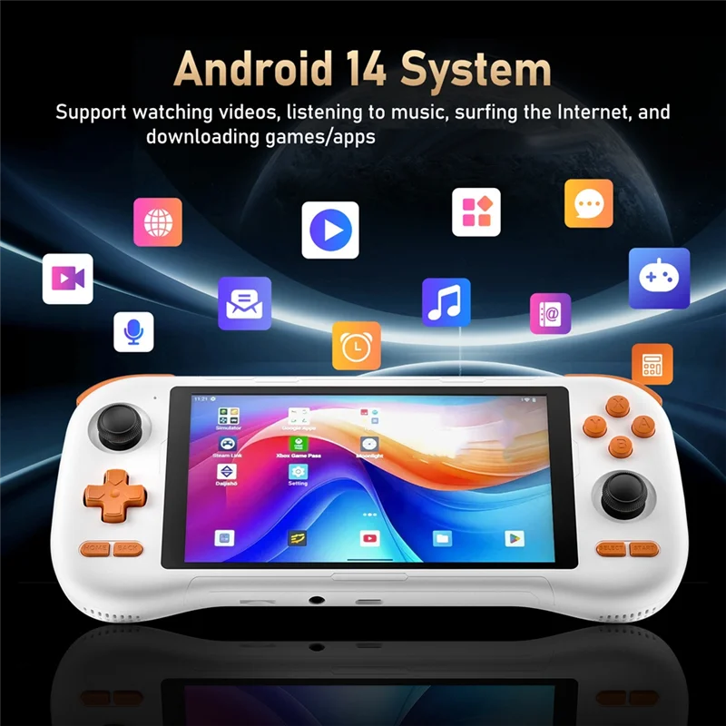 A25P K56 Handheld Video Game Console 5.5" Touch Screen Android 14 WIFI5 50 Emulators For PS1/For PSP/DC/SS Retro Game Player C