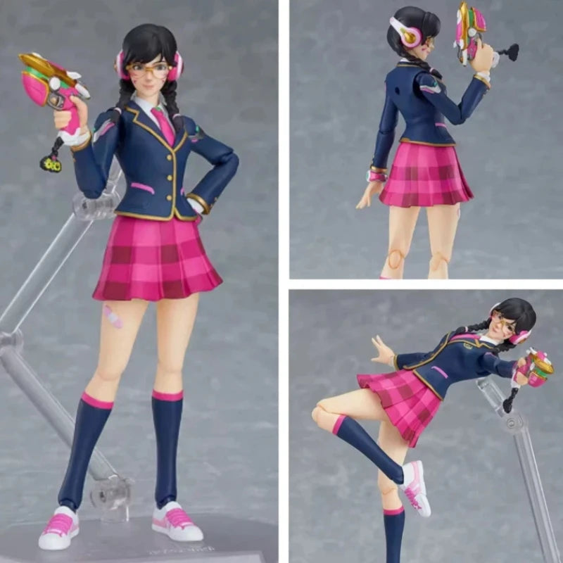 Original Figma 492 D.Va  Ver  Anime Style Action Figure  Collectible Desktop Decoration Birthday Gift