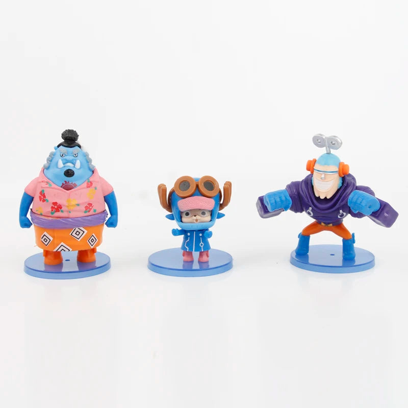 10pcs/set One Piece Luffy Zoro Nami Franky Figures Pvc Model Toys 6.5-10cm