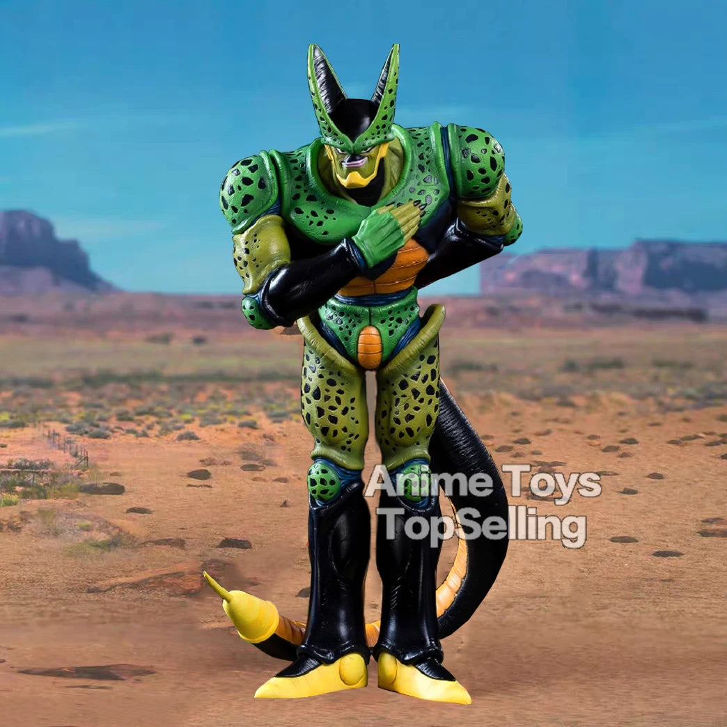 30cm/11.81in Anime Dragon Ball Z Figure Super Saiyan Second Form Cell Figure PVC Collectible Model Toys Gifts