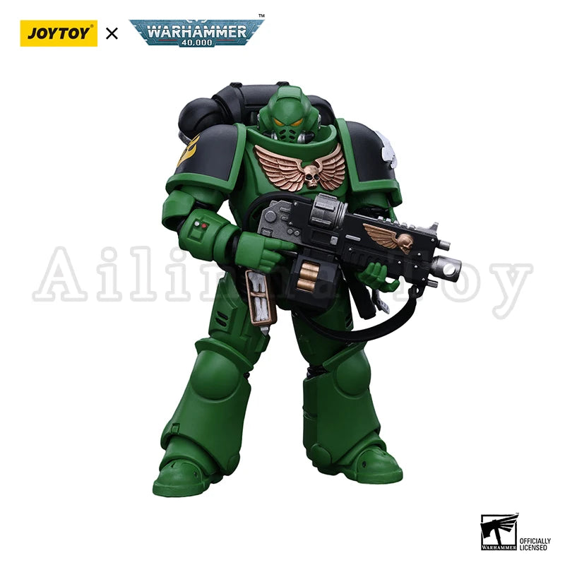 JOYTOY 1/18 Action Figure 40K Salamanders Intercessors Sergeant Tsek'gan Brother Haecule Re-issue Version Anime Toy