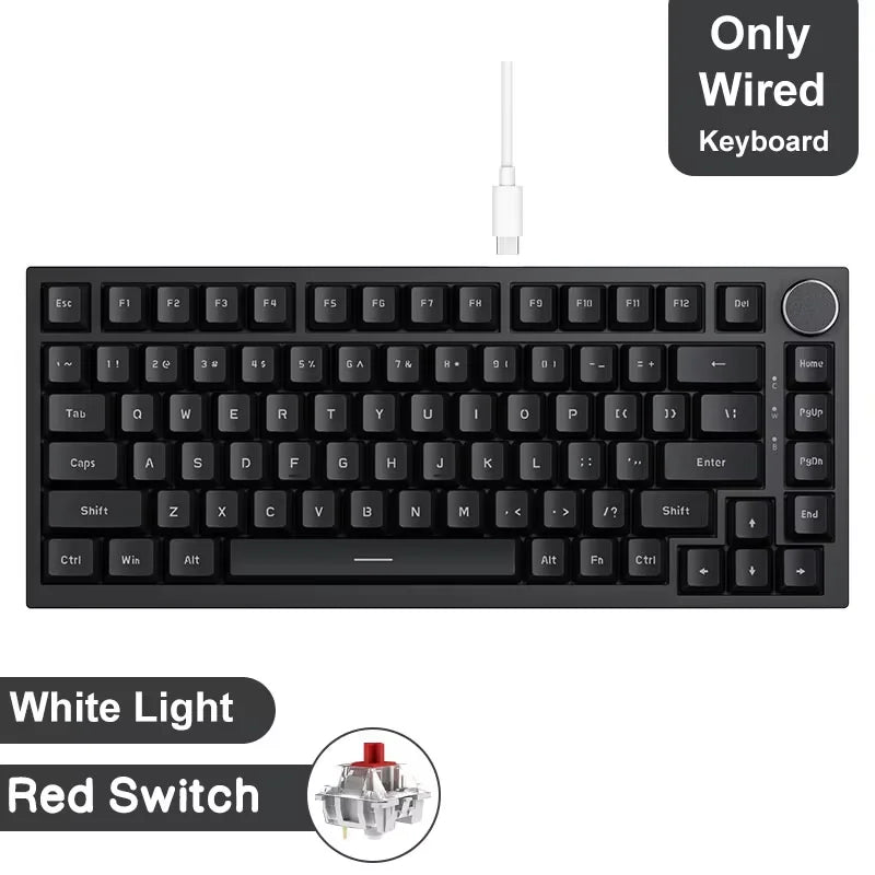 Ajazz AK820/AK820Pro Mechanische Gaming-Tastatur, Bluetooth 5.1/Wireless/C-Wired, angepasste Tastatur mit Hot-Swap-Dichtung für Knöpfe