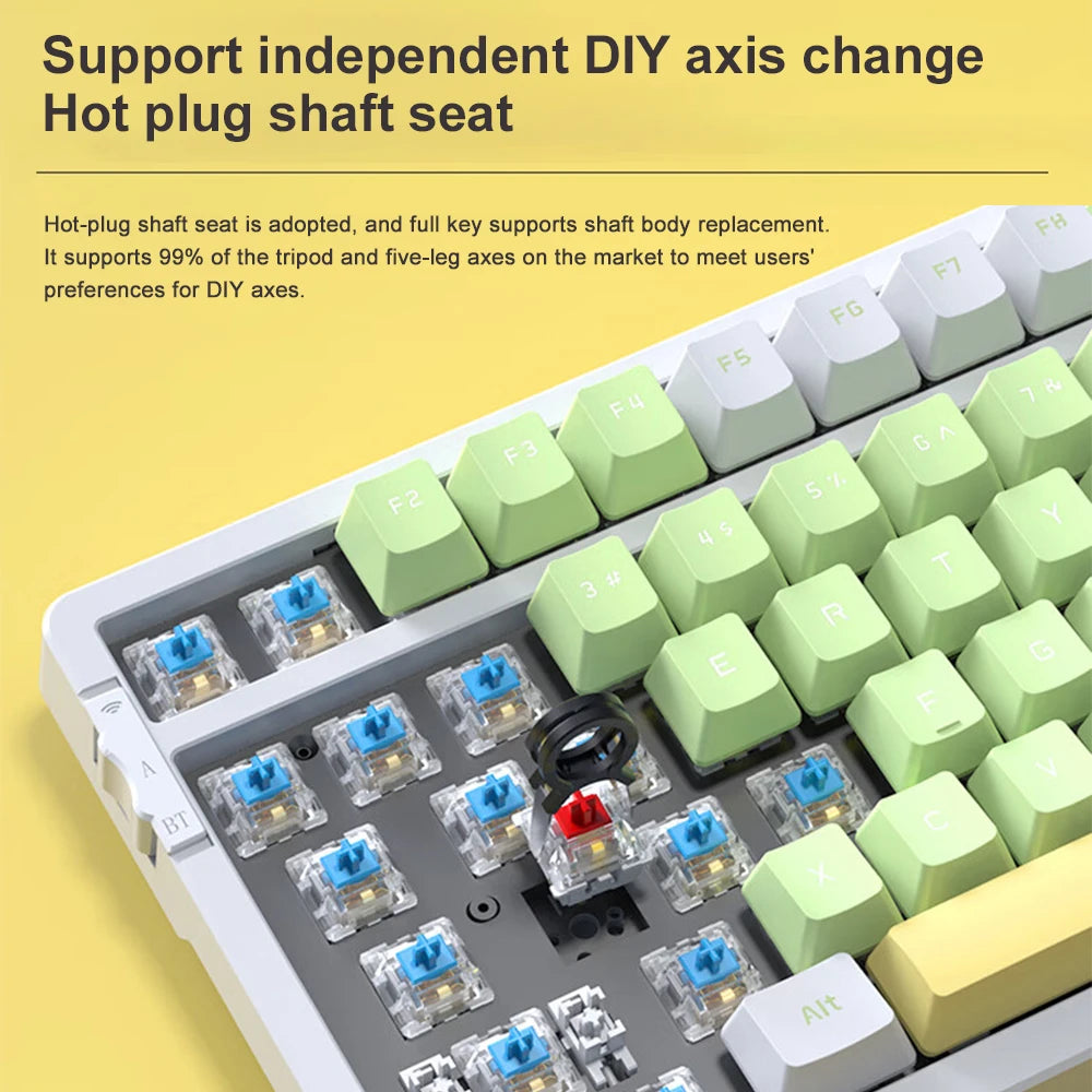 AJAZZ AK992 Mechanische Gaming-Tastatur RGB 100 Tasten Hot-Swap-Tastatur 5.0 Bluetooth Wireless 2.4G USB für PC Gamer Desktop