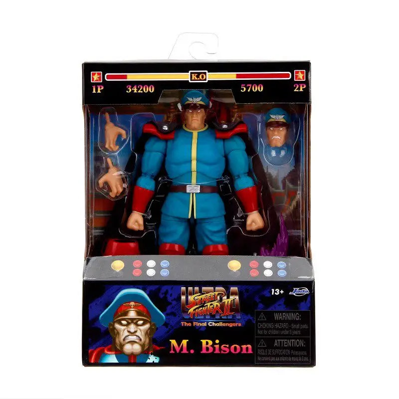 JADA Street Fighter II 6-inch Anime Action Figure Chun Li Fei Long Ryu Ken 1/12 Doll Model Toys Collect Ornaments