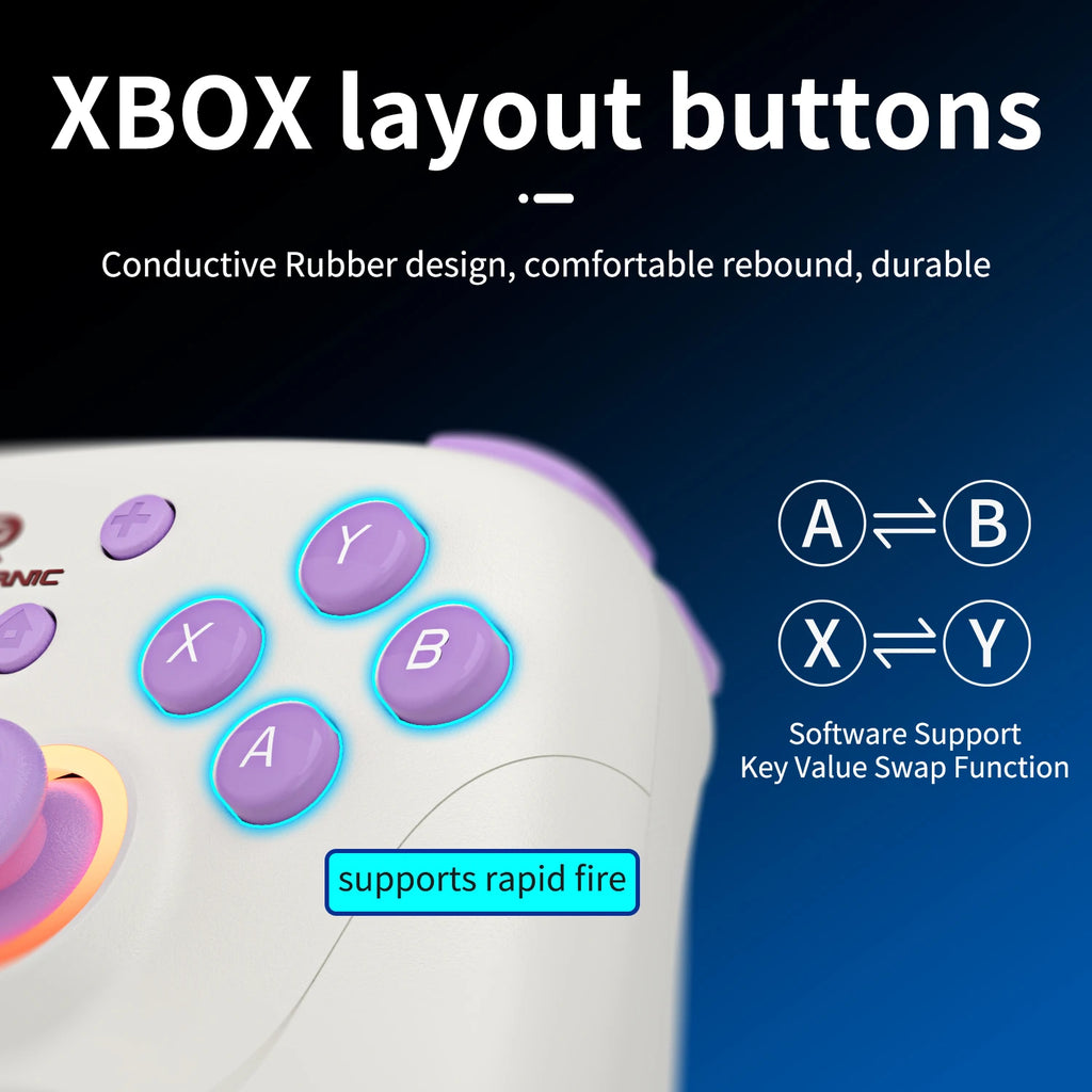 ANBERNIC RG P01 RGP01 Gamepad Wired Wireless Bluetooth RGB Hall Effect Joystick XBOX Game Controller for PC Android IOS Steam