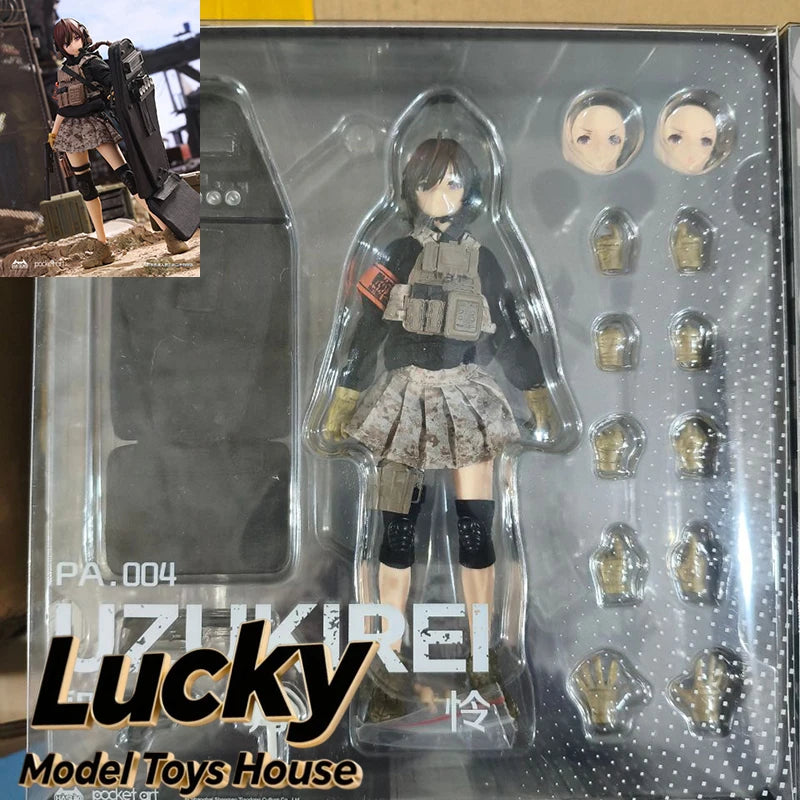 HASUKI Series Pocket Art PA004 1/12 Heavy Shield Holder Guardian Uzukirei Action Figure Movable Delicate 6" Female Soldier Doll