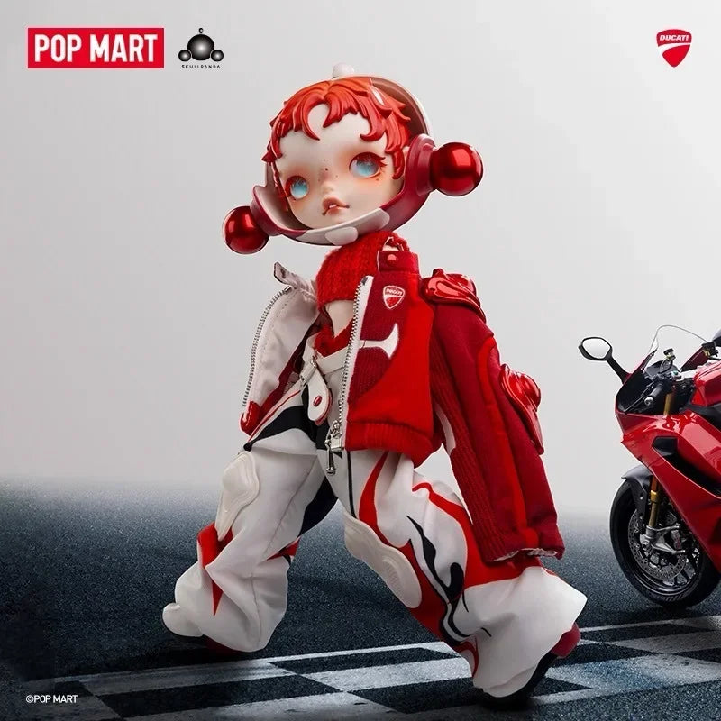 POPMART SKULLPANDA DUCATI 1/6 Action Figure Doll Fidgeting Toys Decorative Ornaments Original Xmas Series Birthday Gift