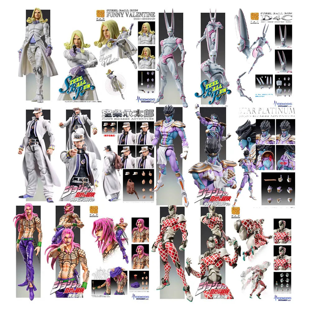 Anime Figures All Types Medicos Original Super Action Statue Jojo's Bizarre Adventure Season 1-8 Anime Model  Action Anime Toys