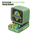 Ditoo Bluetooth високоговорител, ретро пиксел арт игра, преносим с 16X16 LED преден екран, контролиран от приложение (розов), DIY LED дисплей