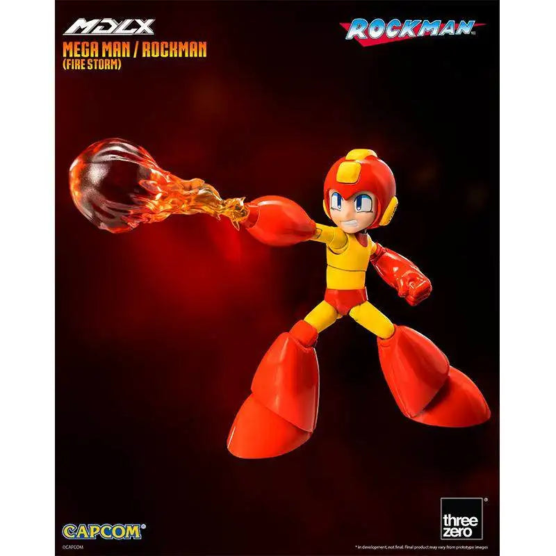 [In Stock] Genuine Threezero 3a Mdlx Rockman Flame Storm 102mm Mobile Doll Figure Model Anime Toy Gift