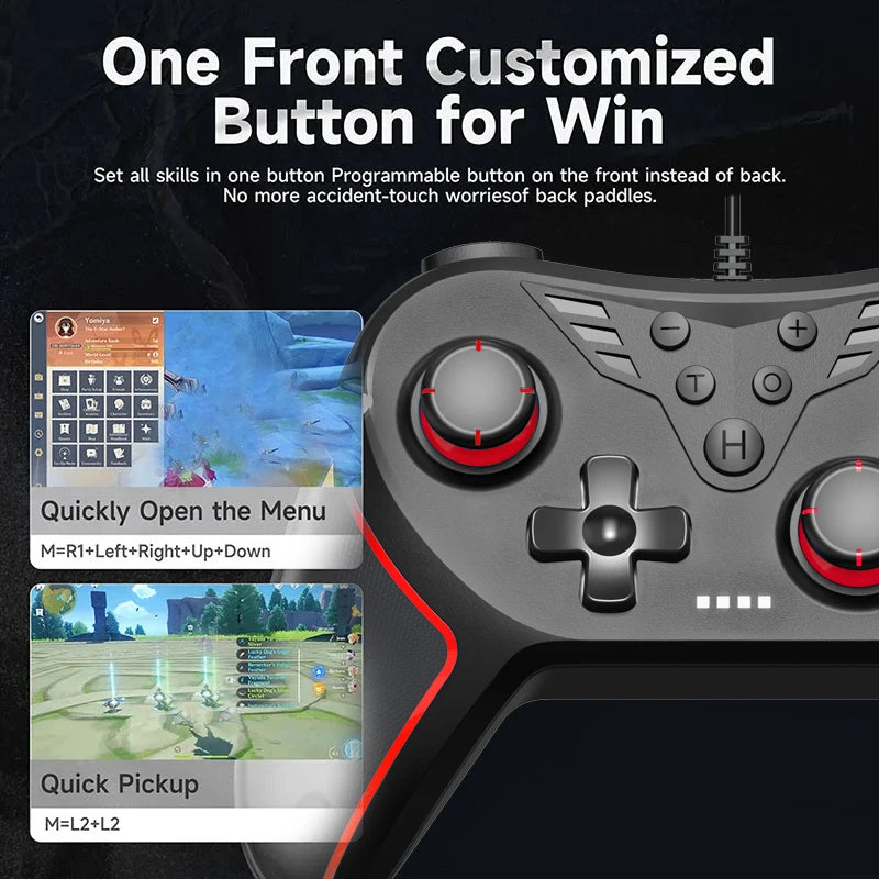 Wired Gaming USB Controller With High-Precision joystick Turbo for /Nintendo Switch/Switch OLED/Switch Lite/ PC/Steam