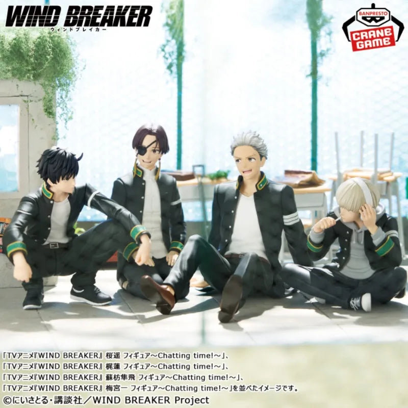 In Stock Original BANDAI BANPRESTO WIND BREAKER Chatting Time PVC 11CM Anime Character Model Collection Toys Gifts
