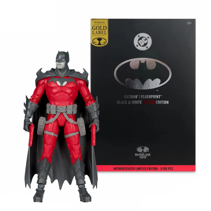 McFarlane Toys Batman Flashpoint Black & White Action Figure DC Multiverse Accent Edition Gold Labe