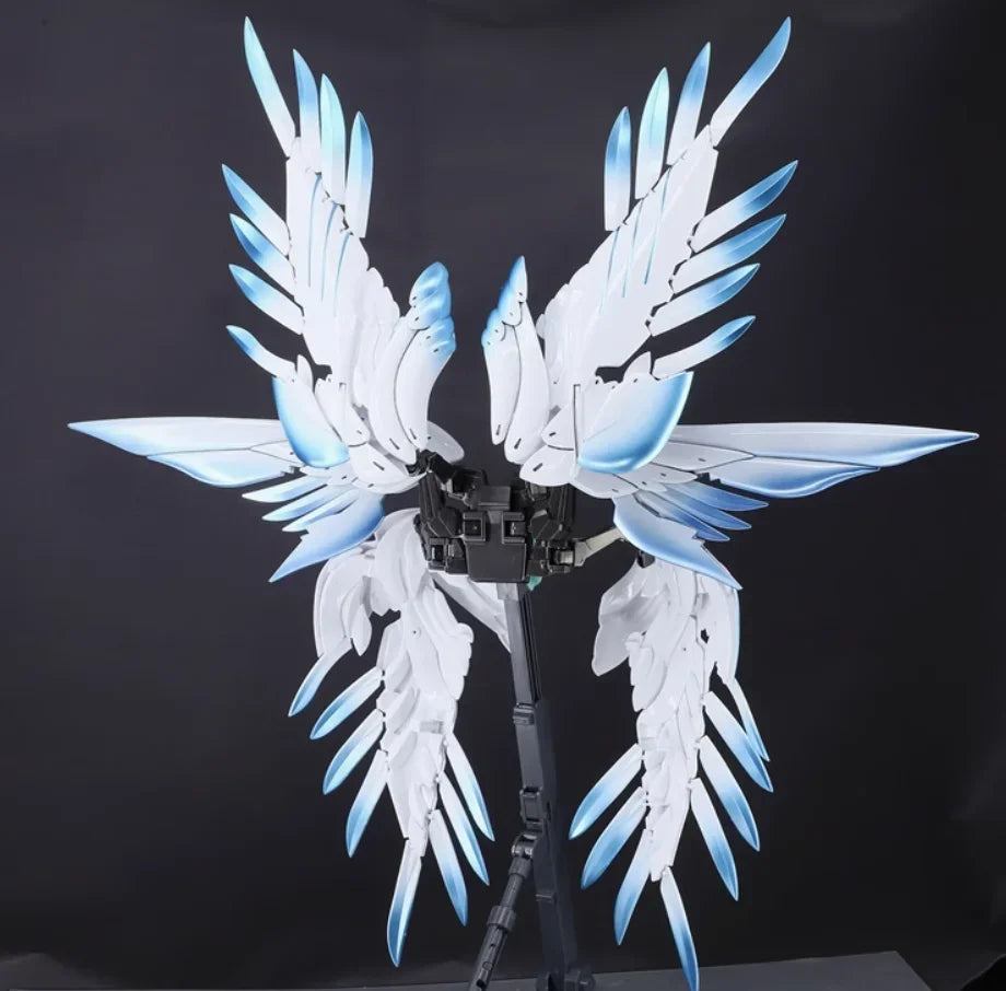 Bandai  MG 1/100 Ice Blue Angel FLYWING ZERO TITANUM FINISH Model Kit Anime Action Fighter Assembly Models Collection Kids Gift