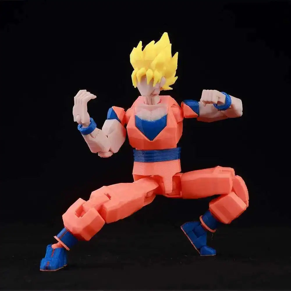 9L3D-gedruckte Anime-Charaktere Lucky Dummy 13 Actionfiguren Dragon Ball Son Goku Mehrgelenk-bewegliches Shapeshift-Mannequin-Spielzeug