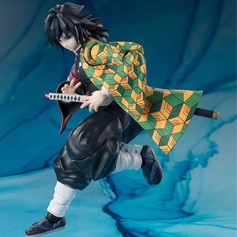 Genuine BANDAI S.H.Figuarts Water Breathing Tomioka Giyuu PVC Action Figure Model Original Collector Figurine Toy Christmas Gift