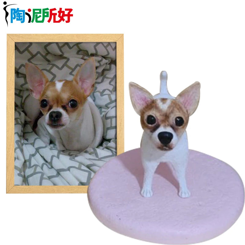 Custom Handmade Pet Bobblehead Figurines, Personalized Clay Dolls 3d Statue Sculpture from your photo, Cat and dog model design