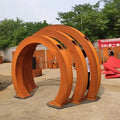 Outdoor Decorative Moon Gate Rusty Corten Steel Eye-Catching Moon Gate Moon Gate Arch for Yard