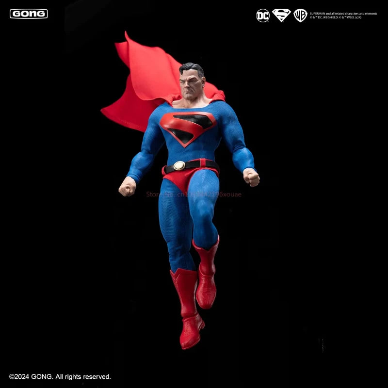 Original GONG DC Heavenly Kingdom Descends Superman Shazam DC Silent Batman 1/12 Cloth Clothed Movable Doll Collection Play