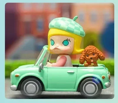 POP MART Molly Car Car Series Mystery Action Figure Anime PVC 100% Original Collectible Desktop Ornament Doll Toy