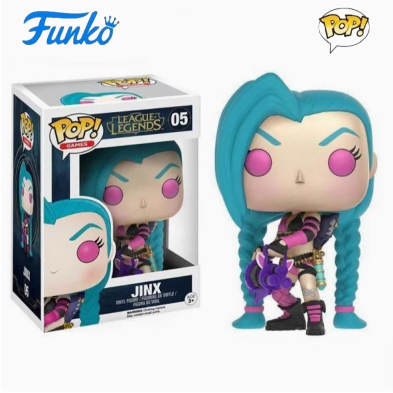 Jinx Action Figure Funko Pop League of Legends Series Vi Ekko Silco Figure Model Original Limited Edition Collectible Toy Gifts
