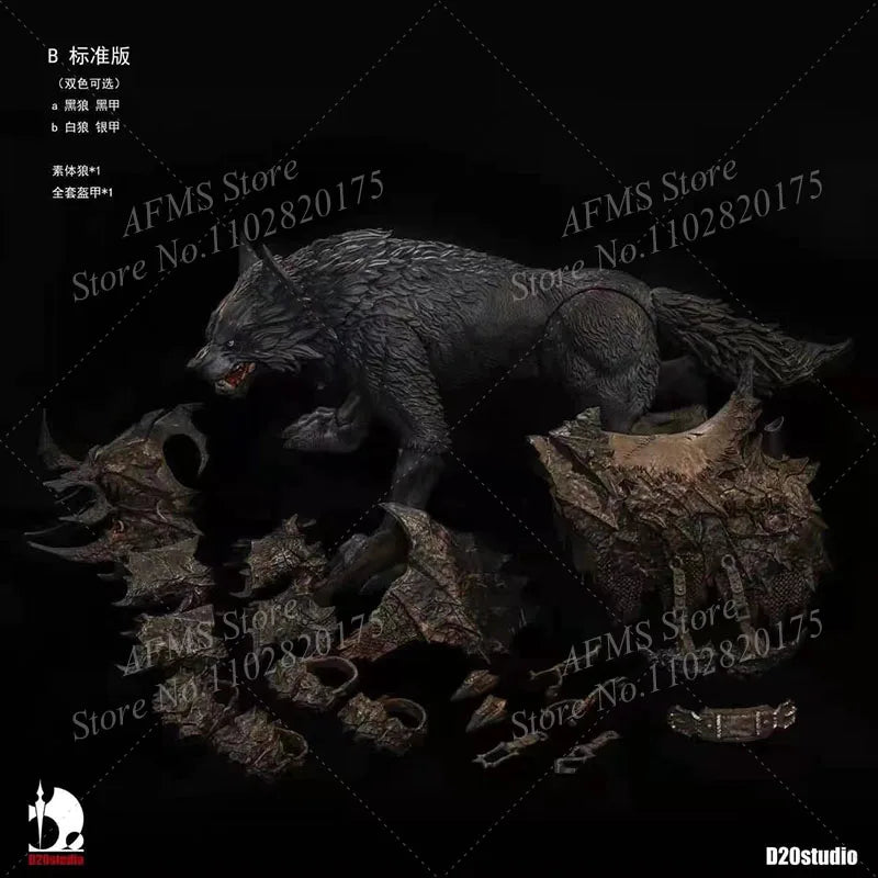 D20 Studio 1/12 Scale Soldier Dolls Scene Decorations Fierce Giant Wolf Mount Iron Blade For 6" 7 "Action Figure Body