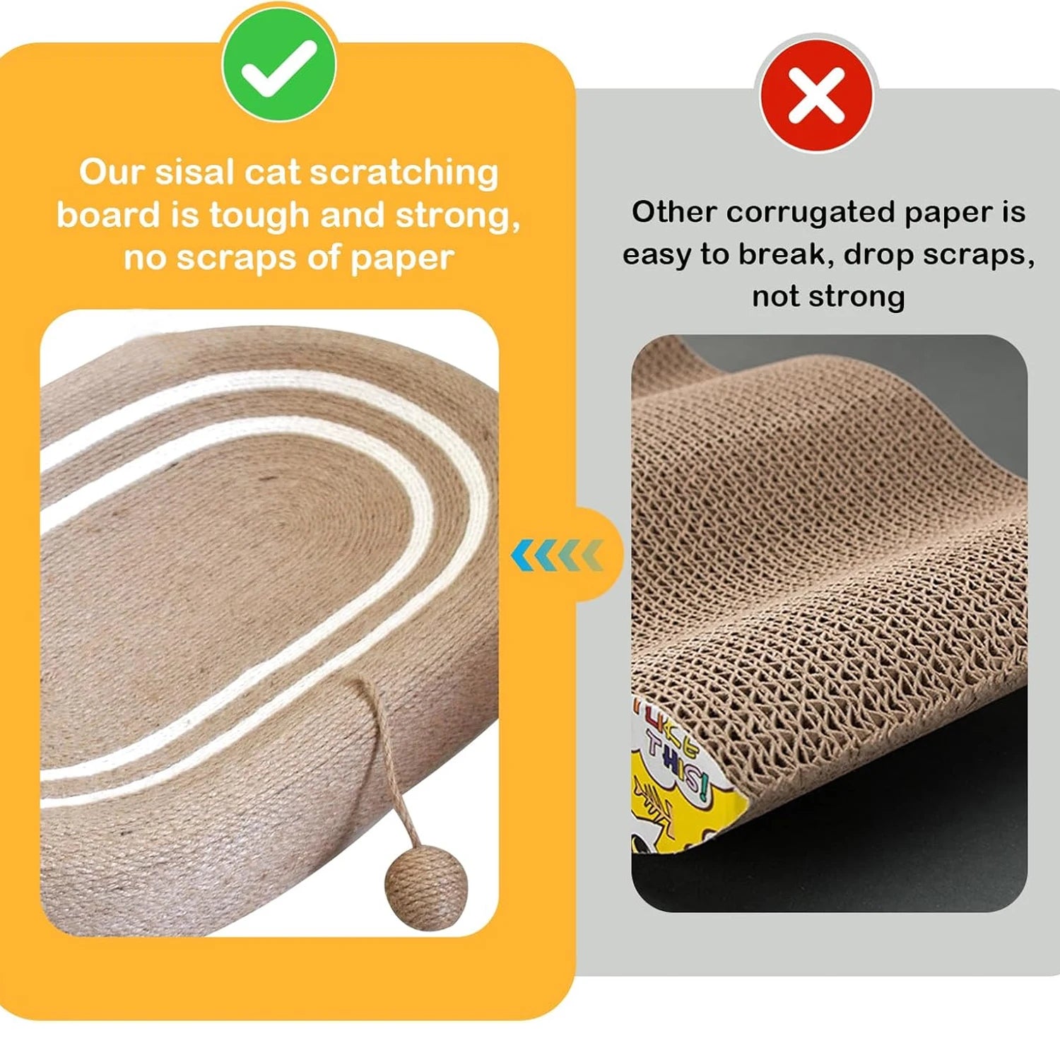 Cat Scratching Bed, Oval Cat Scratching Mat, 25inch Extra Large Cat Scratching Bed, Indoor Cat Scratching Board, Durable Sisal Cat Scratching Bed Sofa, Beige