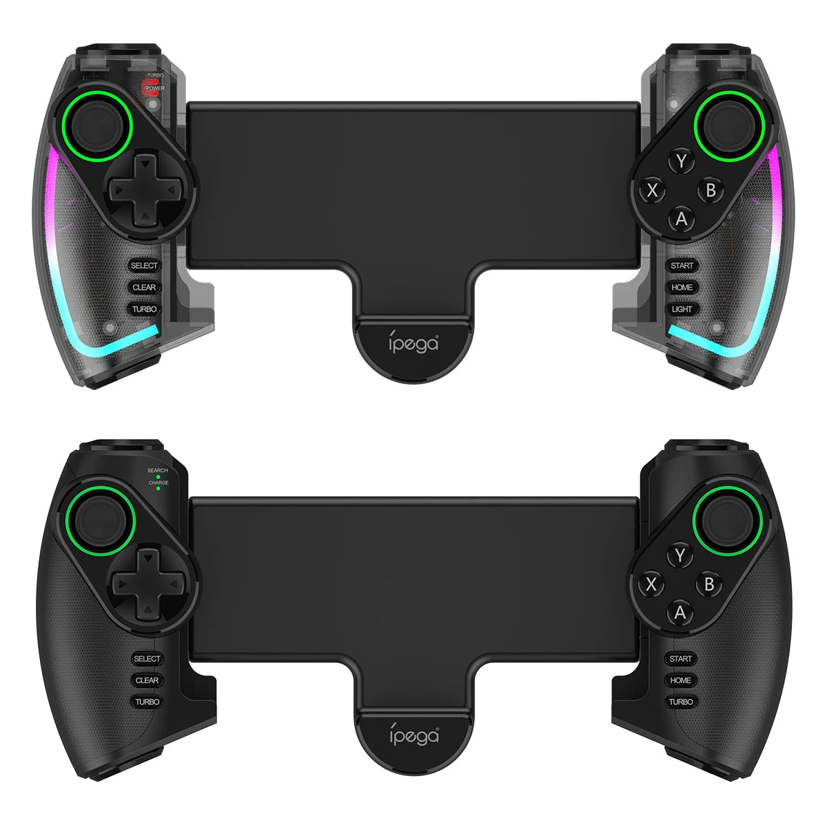 Wireless Gamepad with RGB Light Linear Vibration Stretchable Controller for Switch Android iOS iPad PC PG9777