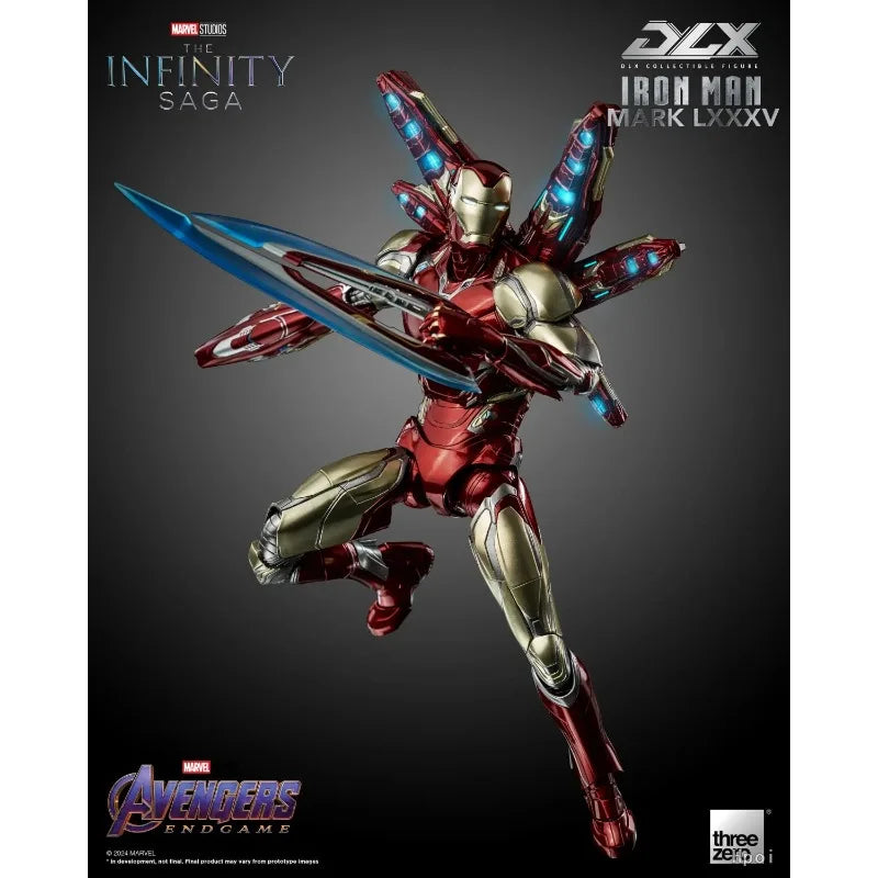 Original Threezero MARVEL 3Z0250 DLX Marvel Studios: The Infinity Saga Iron Man Mark 85 Anime Figure Model Toys Collection