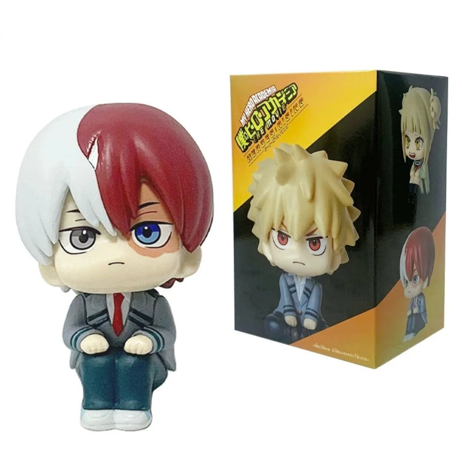 10cm boku no hero academy anime figure midoriya izuku action figure bakugo katsuki/todoroki shoto statuette pvc collection toys