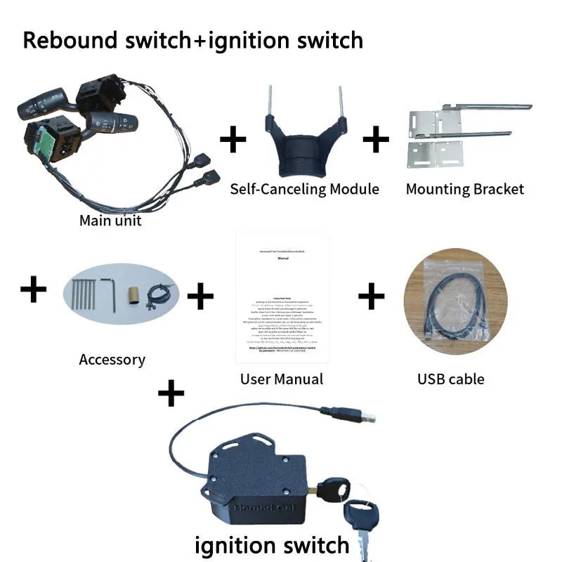 For PXN V10 V99 Racing Simulator Steering Wheel Euro/American Truck Turn Signal Wiper Automatic Rebound Cruise Ignition Switch