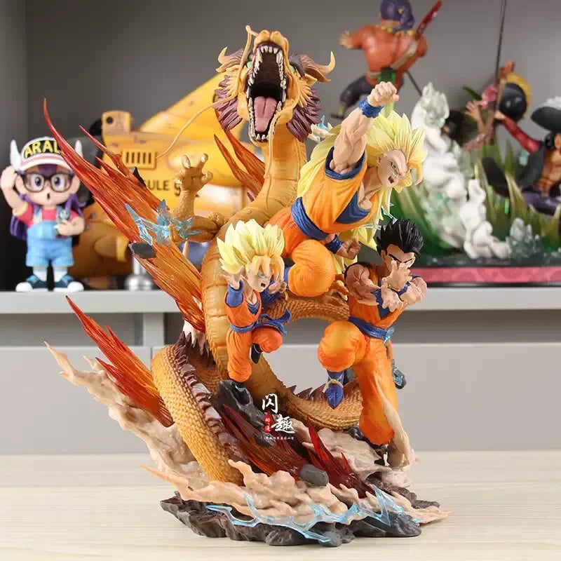 Dragon Ball Super Drei Dragon Balls Szenen-Ornament – ​​handgefertigte Anime-Figur Wukong Wufan Wutian Vater und Sohn Sammlerstück