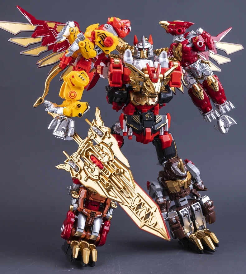 NEW Arrive YUEXING Transformation Toys G1 KO Predaking Action Figure Classic Dinosaur Robot Devastator Model Kids Gift NO BOX