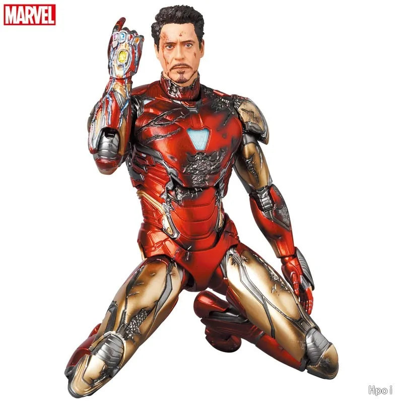 Medicom Toy Original MAFEX Avengers: Endgame Series 195 Iron Man 85 Armored Battle Damage Edition Anime Action Figure Model Toys