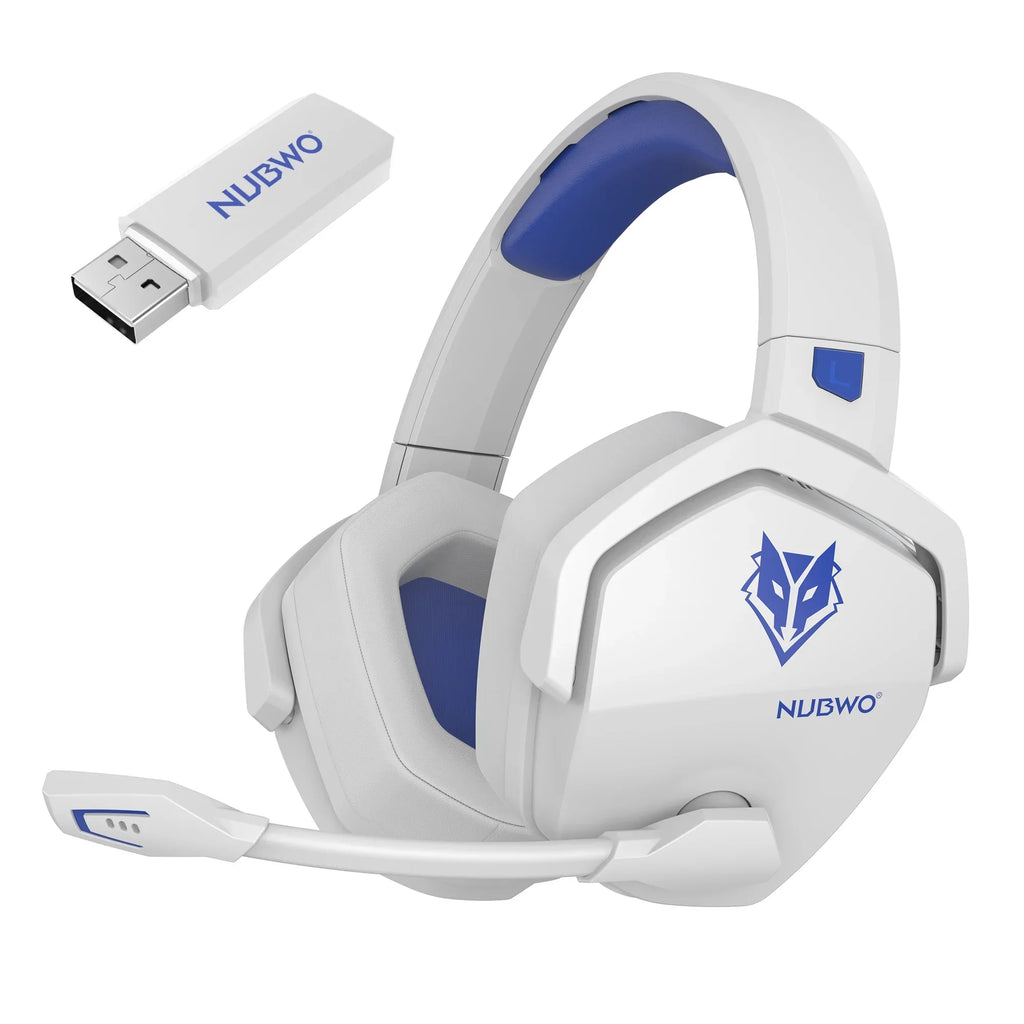 NUBWO G06 Dual Wireless Headsets Gamer 2.4GHz Bluetooth 5.3 Gaming Headphones with Microphone for PS5, PS4, PC, Mobile, Switch