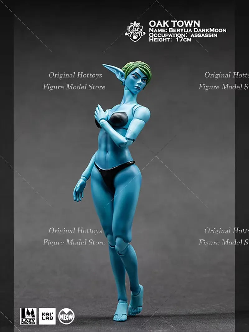 Lazy Monster 1/12 Scale Female Soldier Berylia Darkmoon Oak Town Elf Full Set About 17cm Action Figure Model Doll Gifts