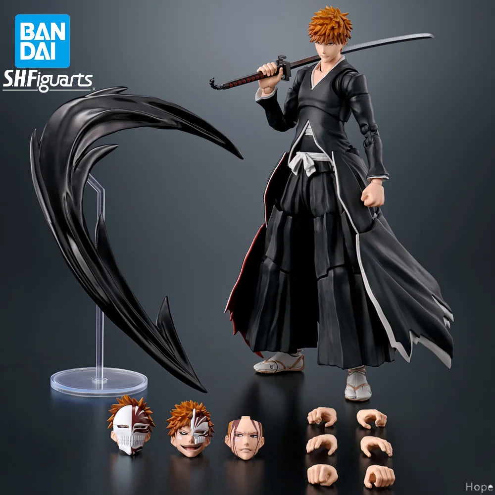 Officially Licensed BANDAI SHFiguarts Tsukiga Tencho Ichigo Kurosaki Figure Anime Action Model BLEACH Figure Genuine Toy