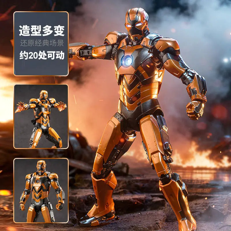 New Zd Toys Marvel Official Licensed Iron Man Mark28 Action Figure 20+ Movable Joints Desktop Decor Boys Birthday Gift Model