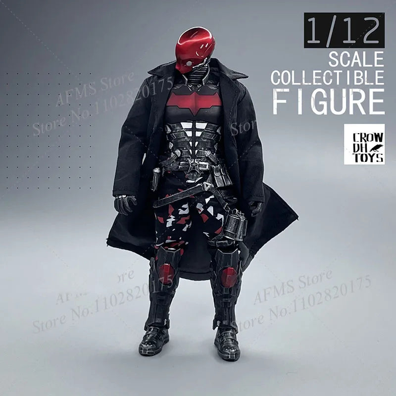 1/12 Men Soldier Coat Red Hood The Clown Batman Black Trench Coat Streetwear Windbreaker Fit 6Inch Action Figure Model